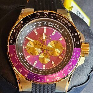 Invicta Purple / black Aviator VH63 Japan mvmt NWT 50mm, sold out on internet !!